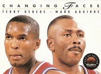 1993-94 SkyBox Premium Terry Dehere / Mark Aguirre CF Variant #303 card image
