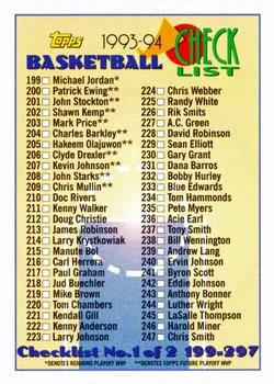 1993-94 Topps Checklist: 199-297 #395 card image