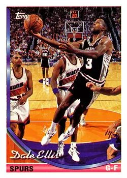 1993-94 Topps Dale Ellis Shadow Charles Barkley Variant #135 card image