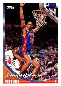 1993-94 Topps Dennis Rodman Gold #77 card image