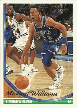 1993-94 Topps Micheal Williams UERUER: 1992-93 MPG 350.2 and career MPG 104.1 Gold #39 card image