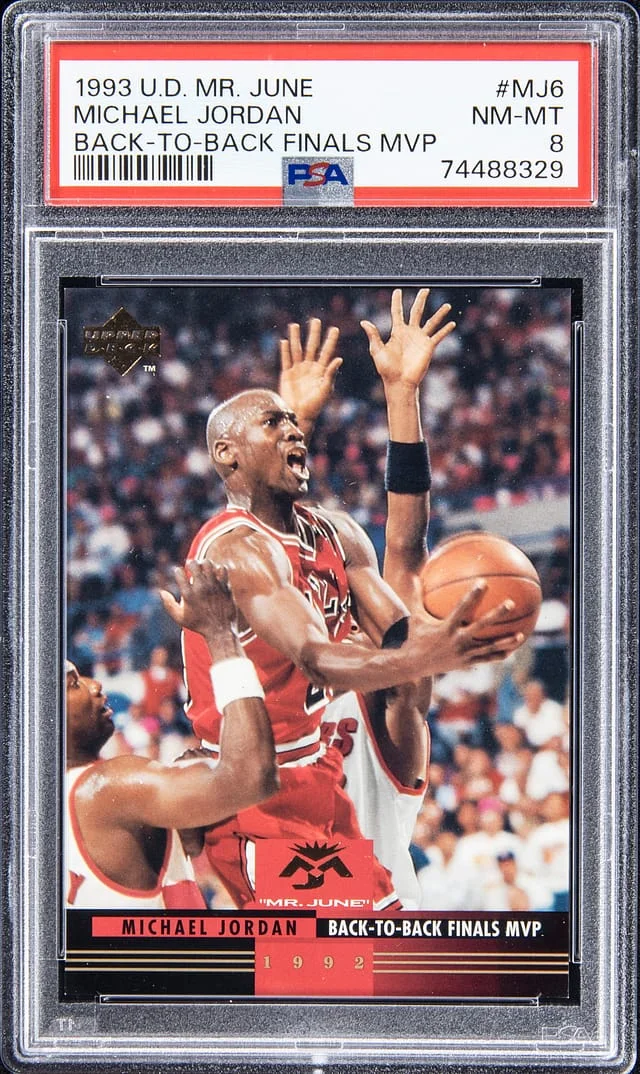 1993-94 UD Mr June Back - To - Back Finals MVP Michael Jordan #MJ6 card image