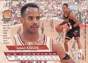 1993-94 Ultra Bimbo Coles Variant #98 card back image