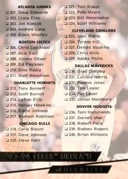 1993-94 Ultra Checklist: 201-279 #373 card image