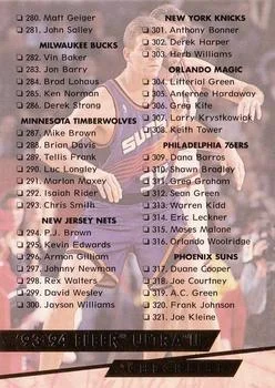 1993-94 Ultra Checklist: 280-360 #374 card image