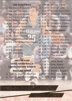 1993-94 Ultra Checklist: 361-375 and Inserts #375 card image