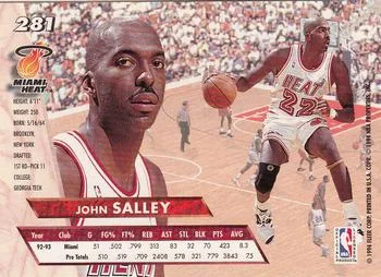 1993-94 Ultra John Salley Variant #281 card back image