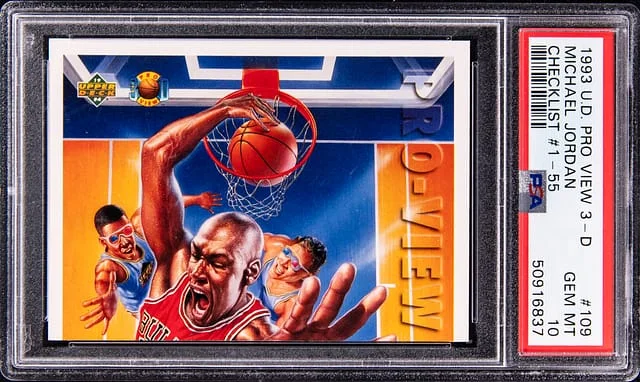 1993-94 Upper Deck #109 Michael Jordan Pro View 3-D Checklist #1-55 card image
