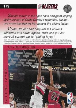 1993-94 Upper Deck French Clyde Drexler SM Variant #179 card back image