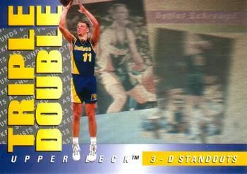 1993-94 Upper Deck French Detlef Schrempf Triple Double 3-D Standouts #TD10 card image