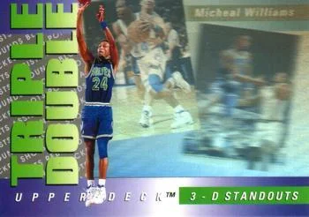 1993-94 Upper Deck French Micheal Williams Triple Double 3-D Standouts #TD4 card image