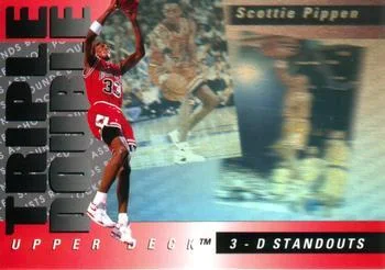1993-94 Upper Deck French Scottie Pippen Triple Double 3-D Standouts #TD3 card image
