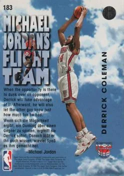 1993-94 Upper Deck German Derrick Coleman FT Variant #183 card back image