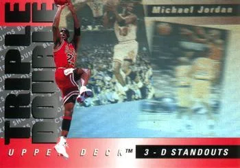1993-94 Upper Deck German Michael Jordan Triple Double 3-D Standouts #TD2 card image