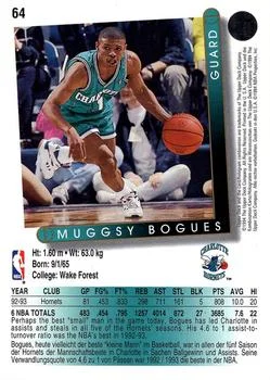 1993-94 Upper Deck German Muggsy Bogues Variant #64 card back image