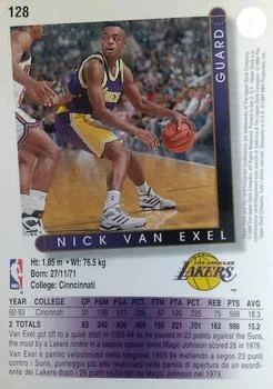1993-94 Upper Deck German Nick Van Exel Variant #128 card back image