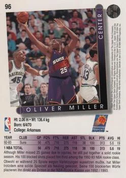 1993-94 Upper Deck German Oliver Miller Variant #96 card back image