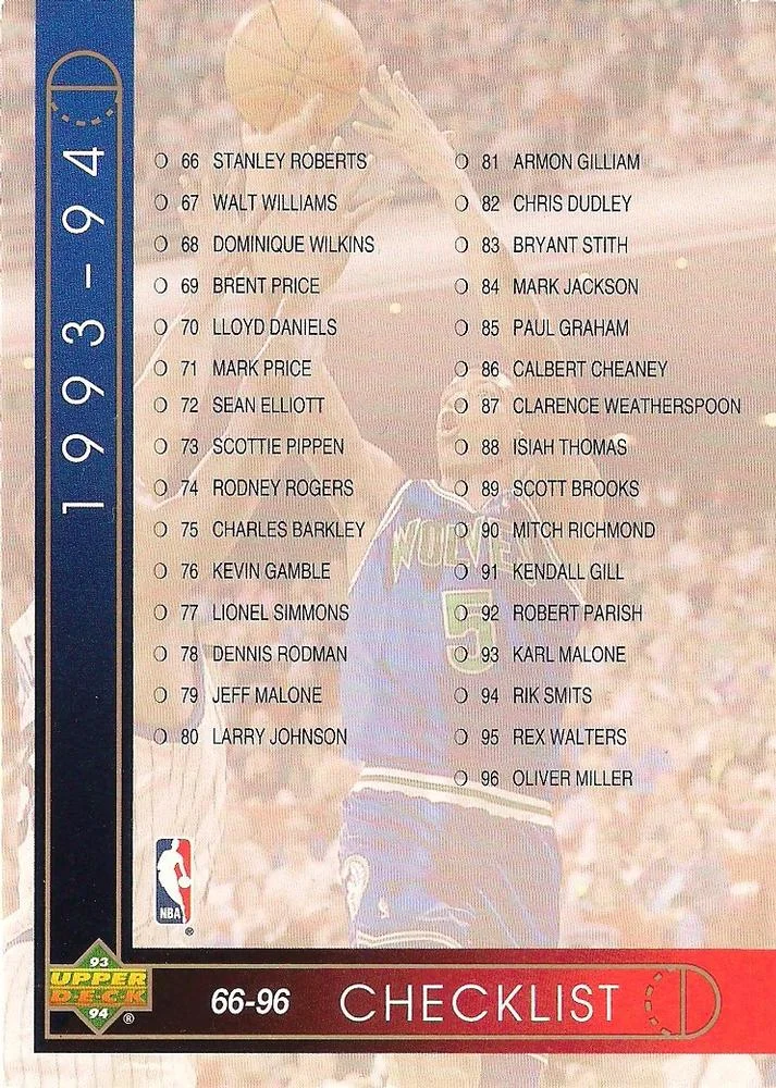 1993-94 Upper Deck Italian Doug West / James Worthy Checklist #194 card image