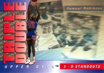 1993-94 Upper Deck Italian Rumeal Robinson Triple Double 3-D Standouts #TD9 card image