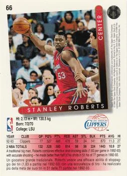 1993-94 Upper Deck Italian Stanley Roberts Variant #66 card back image
