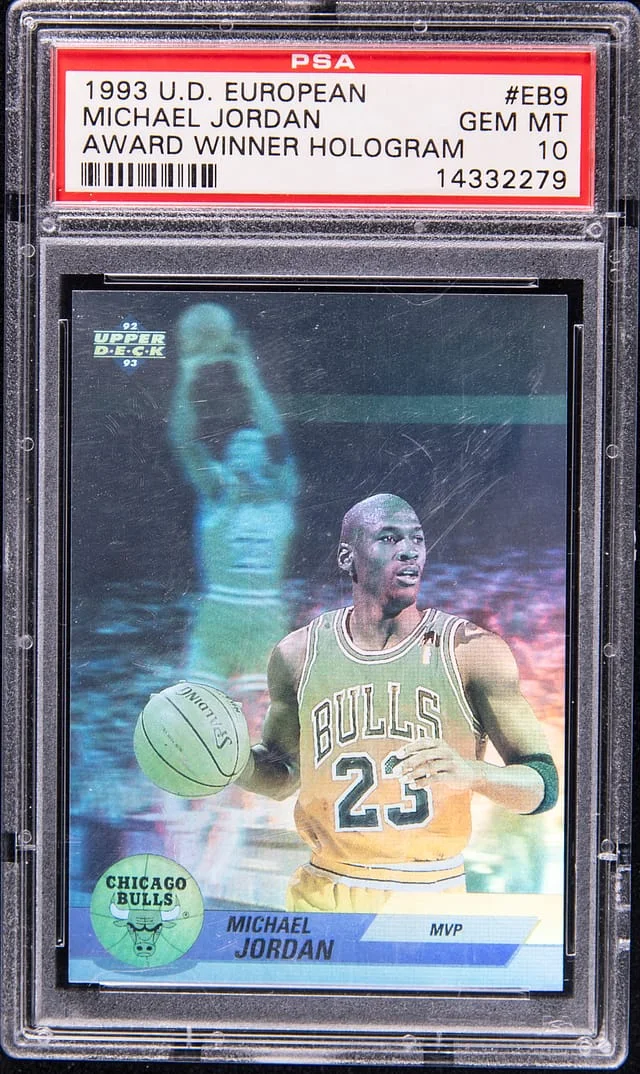 1993-94 Upper Deck Michael Jordan European Award Winner Hologram #EB9 card image