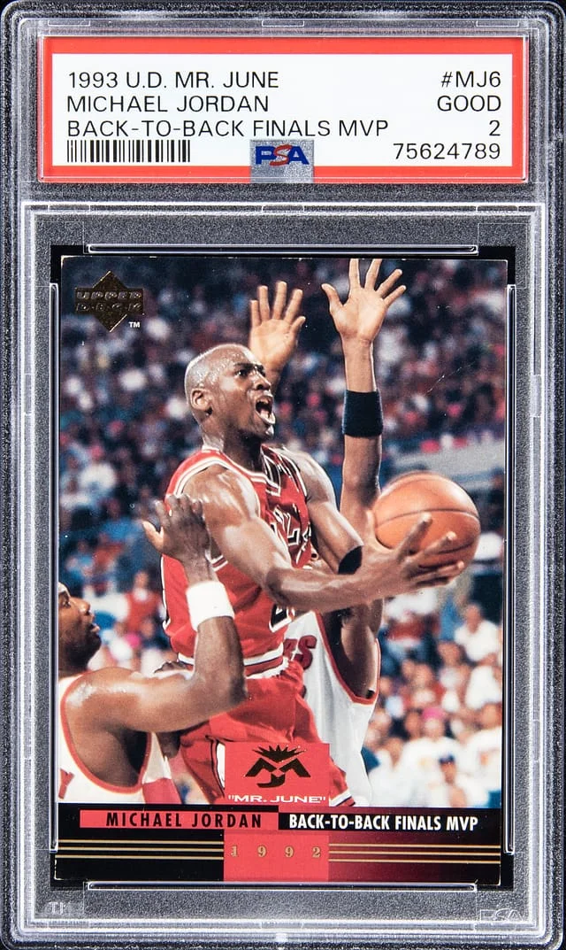 1993-94 Upper Deck Michael Jordan Mr. June Back-To-Back Finals MVP #MJ6 card image
