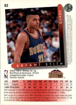 1993-94 Upper Deck Spanish Bryant Stith Variant #83 card back image