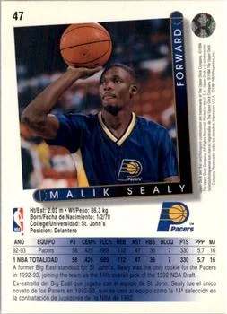 1993-94 Upper Deck Spanish Malik Sealy Variant #47 card back image