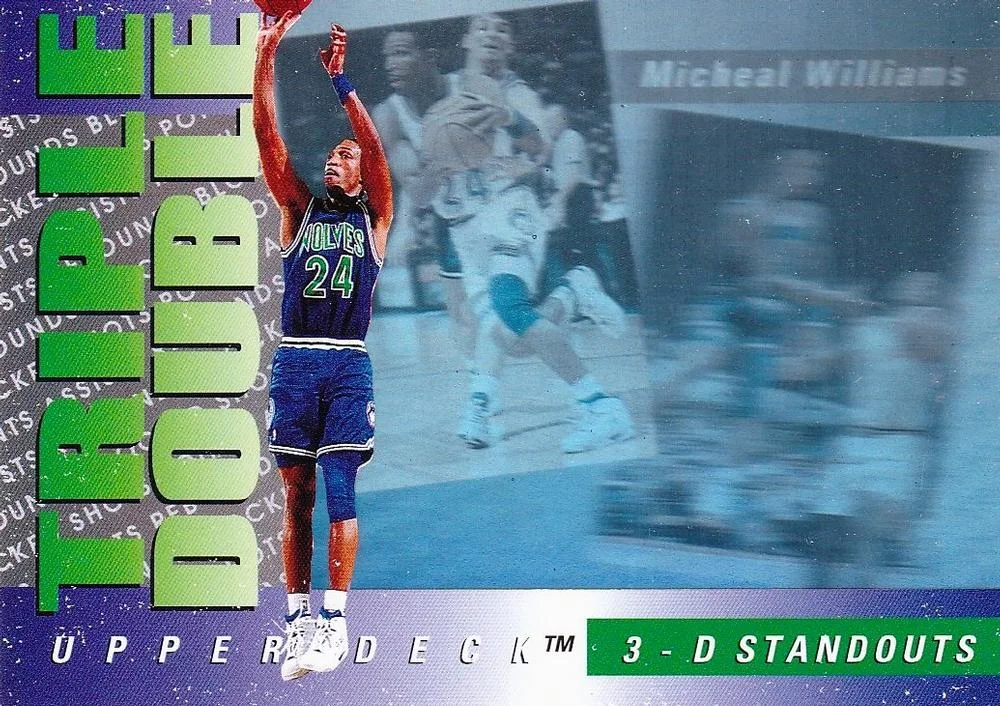 1993-94 Upper Deck Spanish Micheal Williams Triple Double 3-D Standouts #TD4 card image