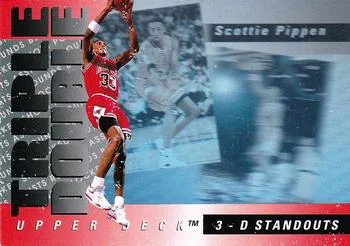 1993-94 Upper Deck Spanish Scottie Pippen Triple Double 3-D Standouts #TD3 card image