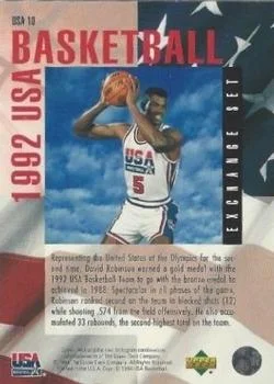 1993-94 Upper Deck Special Edition David Robinson EXCH USA Basketball Exchange #USA10 card back image