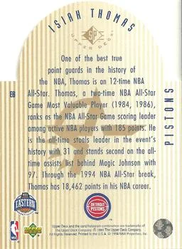1993-94 Upper Deck Special Edition Isiah Thomas Eastern Conference All-Stars #E6 card back image