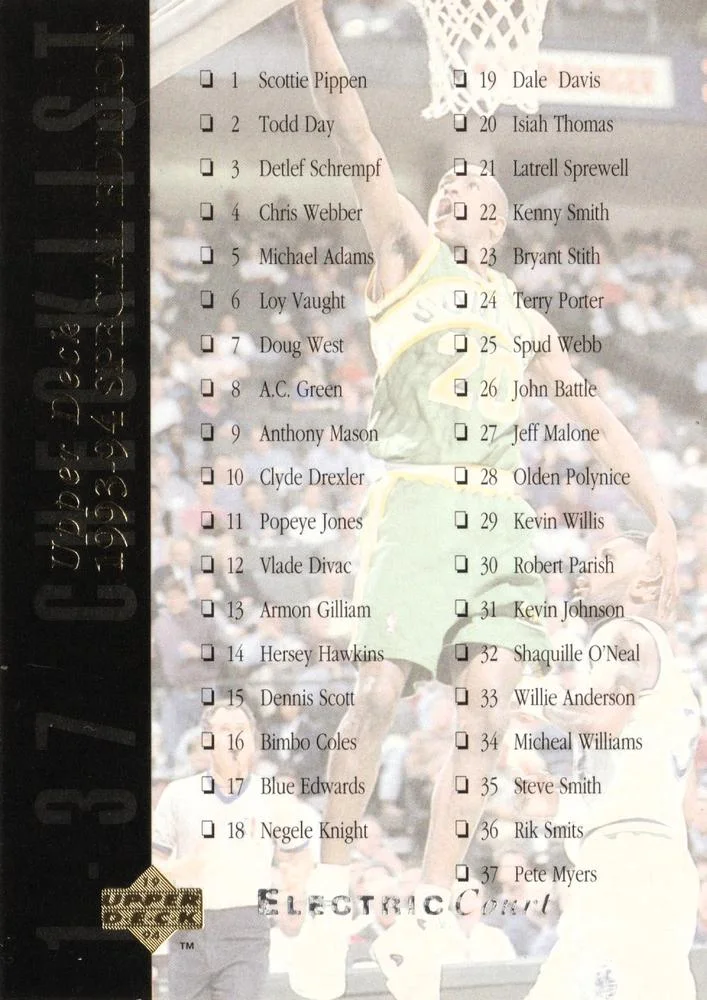 1993-94 Upper Deck Special Edition Patrick Ewing / Gary Payton / Chris Webber Checklist #178 card image