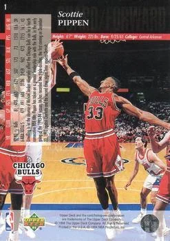 1993-94 Upper Deck Special Edition Scottie Pippen Electric Court Gold #1 card back image