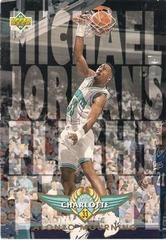 1993-94 Upper Deck Alonzo Mourning Michael Jordan's Flight Team Jumbos 3x5 #FT15 card image