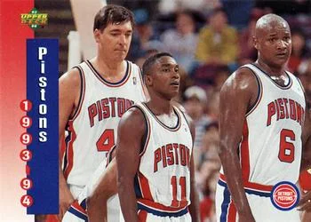 1993-94 Upper Deck Bill Laimbeer / Terry Mills / Isiah Thomas Variant #217 card image