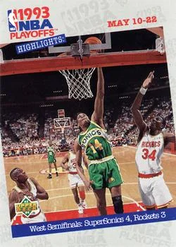 1993-94 Upper Deck Hakeem Olajuwon / Sam Perkins Variant #189 card image