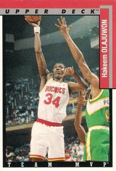 1993-94 Upper Deck Hakeem Olajuwon Team MVP Jumbos 3x5 #TM10 card image