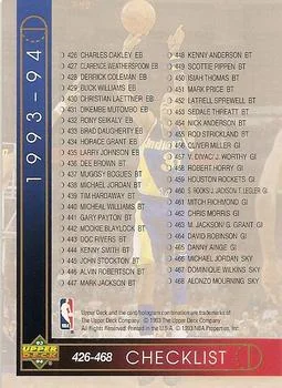 1993-94 Upper Deck Joe Dumars / Reggie Miller Checklist #510 card image