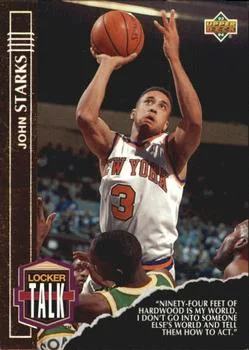1993-94 Upper Deck John Starks Locker Talk #LT14 card image