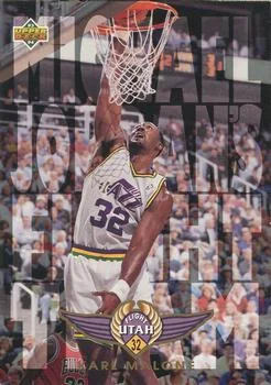 1993-94 Upper Deck Karl Malone Michael Jordan's Flight Team Jumbos 3x5 #FT13 card image
