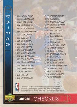 1993-94 Upper Deck Kenny Anderson / Xavier McDaniel Checklist #508 card image