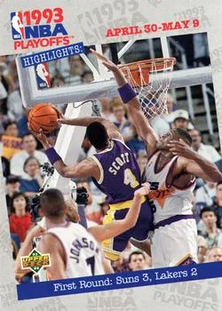 1993-94 Upper Deck Kevin Johnson / Oliver Miller / Byron Scott Variant #182 card image