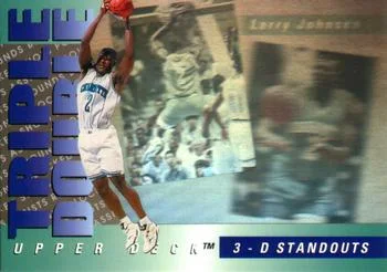 1993-94 Upper Deck Larry Johnson Triple Double 3-D Standouts #TD7 card image