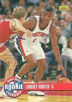 1993-94 Upper Deck Lindsey Hunter EXCH Rookie Exchange Gold #RE10 card image