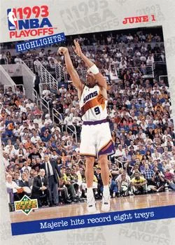 1993-94 Upper Deck Majerle hits record eight treys PO Variant #192 card image