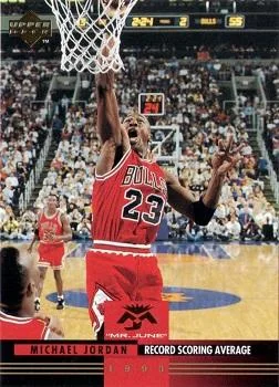 1993-94 Upper Deck Michael Jordan Record Scoring Average Michael Jordan Mr. June #MJ8 card image