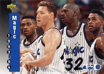 1993-94 Upper Deck Nick Anderson / Shaquille O'Neal / Donald Royal / Tom Tolbert Variant #228 card image