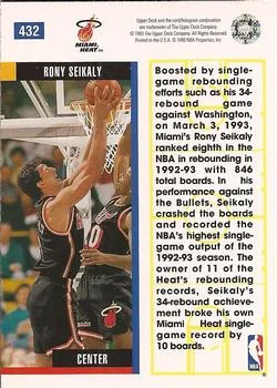 1993-94 Upper Deck Rony Seikaly EB Variant #432 card back image