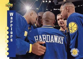 1993-94 Upper Deck Victor Alexander / Tim Hardaway / Tyrone Hill / Chris Mullin Variant #218 card image